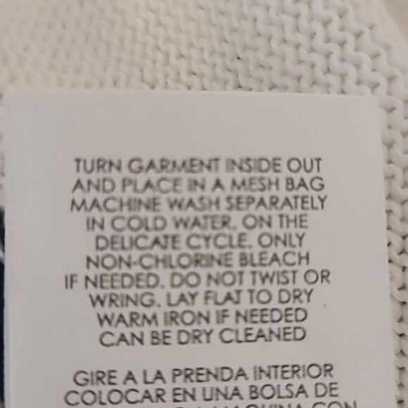 CABI Turnabout Button Up Cardigan Cream & Black Stripes Size M - Picture 11 of 12